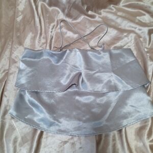 Elegant Silver Satin Camisole